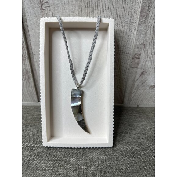 Whitby & Co. Jewelry - Whitby & Co Reversible Horn Pendant Necklace w/ Mother Of Pearl & Wood Women